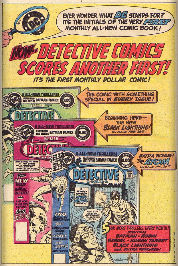 House ad for Detective Comics (circa 1980)